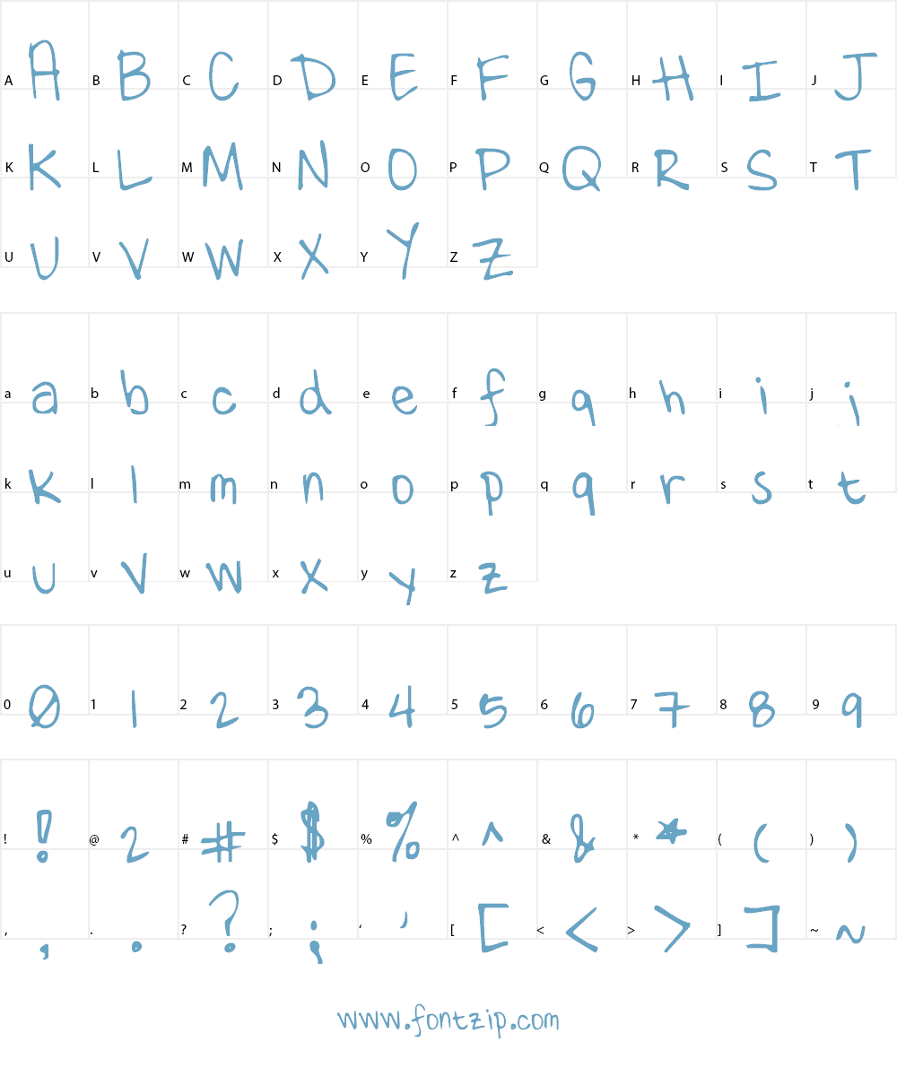 Ten Million Fireflies Font Character